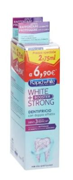 RAPID WHITE - DENTIFIRCIO WHITE + BOOSTER STRONG , PER RAFFORZARE LO SMALTO , 2X75 ML