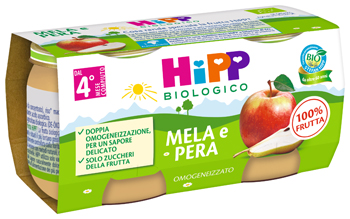 HIPP BIO - OMOGENIZZATTO FRUTTA, Mela e Pera ( 4+ MESI ) 2X80GR