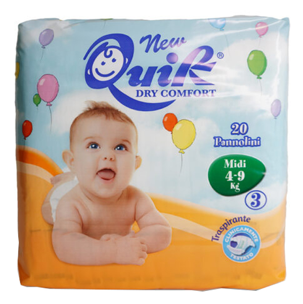 Quik Pannolini Taglia 3 kg 4/9, Confezione da 20 pezzi