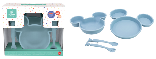 BOX PIATTINI + POSATE MICKEY 4 pezzi