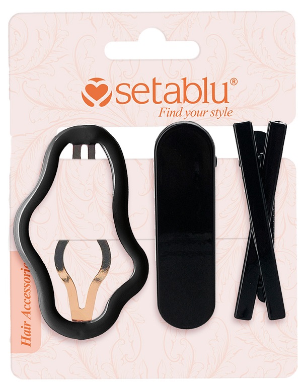 Setablu Fermagli Cap Neri 3pz